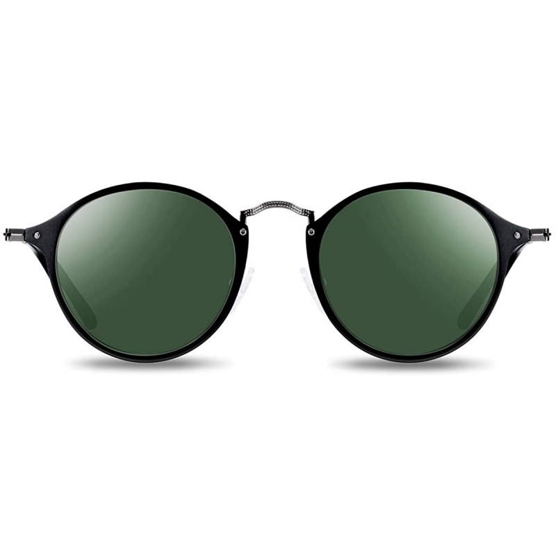 Oval Timeless Retro Polarized Circle Sunglasses for Women Al-Mg Rimmed Frame - CN194XM8CIY $26.98