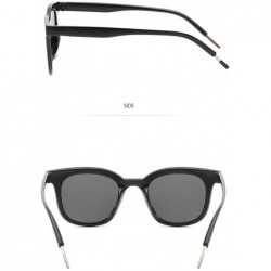 Oval Polarized UV Protection Sunglasses for Men Women Full rim frame Square Acrylic Lens and Frame Sunglass - Silver - C81903...