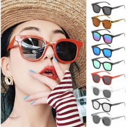 Oval Polarized UV Protection Sunglasses for Men Women Full rim frame Square Acrylic Lens and Frame Sunglass - Silver - C81903...