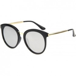 Round Retro Vintage Style Classic Men Women Inspired Round Circle Sunglasses 503 - Black Mirrored - C712FO3H6FV $32.52