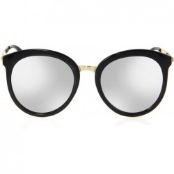 Round Retro Vintage Style Classic Men Women Inspired Round Circle Sunglasses 503 - Black Mirrored - C712FO3H6FV $32.52