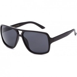 Oval "Pilote" Round Pilot Style Fashion Sunglasses with UV 400 Protection - Matte Black - CZ12N41391G $21.03