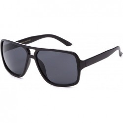 Oval "Pilote" Round Pilot Style Fashion Sunglasses with UV 400 Protection - Matte Black - CZ12N41391G $18.40