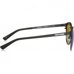 Round Exeter Round Sunglasses - Matte Black Over Antique Blue - CT18Q76X7CD $40.52