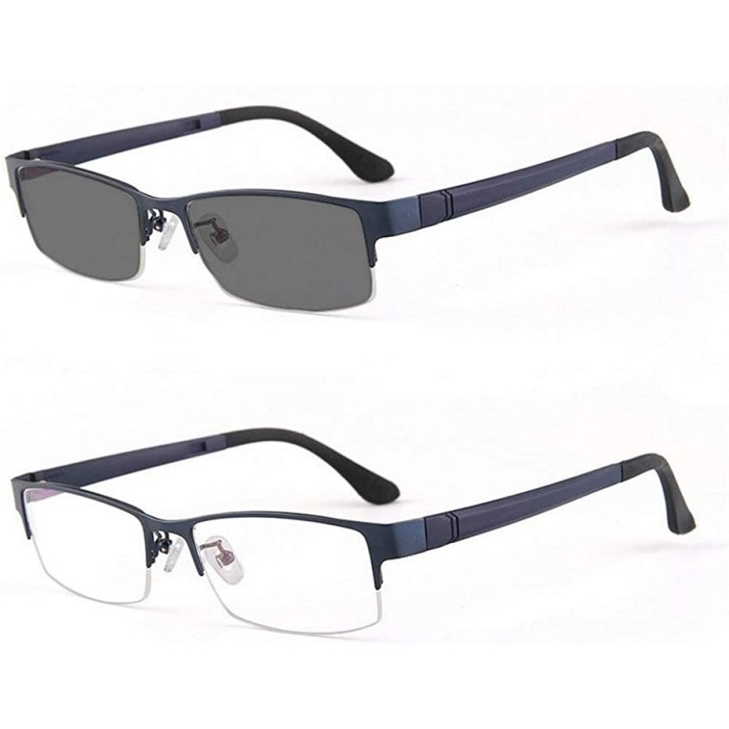 Sport Photocromic Lens Transition Business Frames Reading Glasses - Blue-photochromatic - CM188CSDYEN $17.59