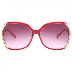 Oversized Retro Classic Flower Sunglasses for Women metal AC UV 400 Protection Sunglasses - Wine Red - CQ18SARC70K $16.58