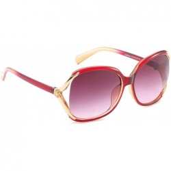 Oversized Retro Classic Flower Sunglasses for Women metal AC UV 400 Protection Sunglasses - Wine Red - CQ18SARC70K $16.58