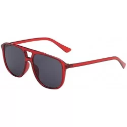 Square Unisex Classic Square Polarized Sunglasses Vintage Protection Flat Lens Sun Glasses For Men/Women - CD199GR7ICZ $18.54