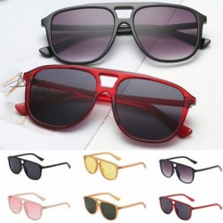Square Unisex Classic Square Polarized Sunglasses Vintage Protection Flat Lens Sun Glasses For Men/Women - CD199GR7ICZ $11.43