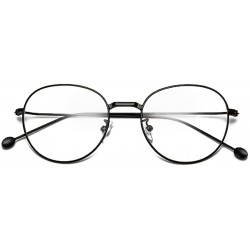 Round Man woman Nearsighted Glasses Retro Myopia Round Metal Glasses Frame - Black - C118GI8CZLX $50.95