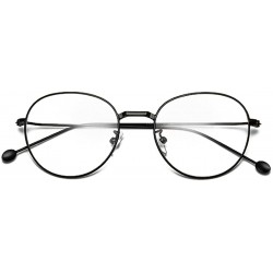 Round Man woman Nearsighted Glasses Retro Myopia Round Metal Glasses Frame - Black - C118GI8CZLX $22.79