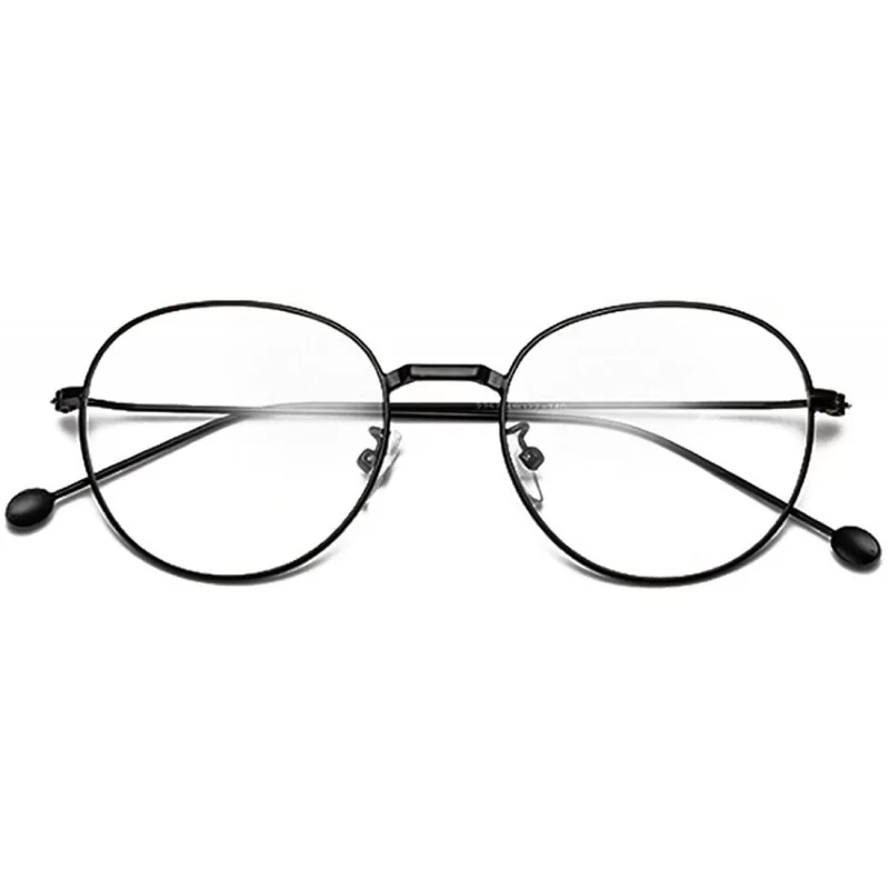 Round Man woman Nearsighted Glasses Retro Myopia Round Metal Glasses Frame - Black - C118GI8CZLX $22.79