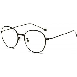 Round Man woman Nearsighted Glasses Retro Myopia Round Metal Glasses Frame - Black - C118GI8CZLX $22.79