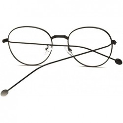Round Man woman Nearsighted Glasses Retro Myopia Round Metal Glasses Frame - Black - C118GI8CZLX $22.79