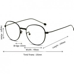 Round Man woman Nearsighted Glasses Retro Myopia Round Metal Glasses Frame - Black - C118GI8CZLX $22.79