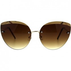 Rimless Womens Rimless Oversize Butterfly Designer Diva Sunglasses - Brown - CR18CIA08N3 $14.66