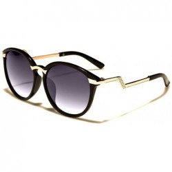 Round Oversized Ombre Sunglasses - Black/Gold - CK18DNEYWY3 $19.28