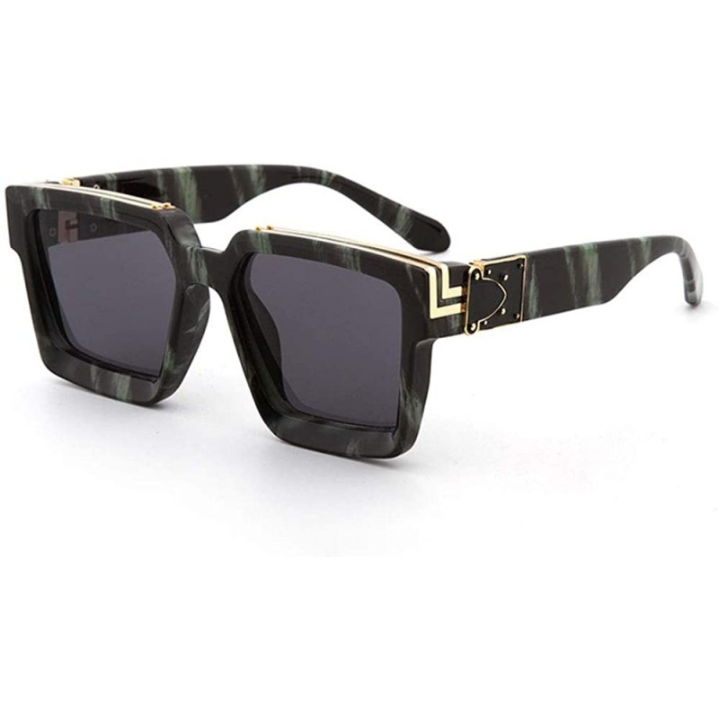 Square Square Sunglasses for Men Women Luxury Oversized Brand Designer UV400 Goggle Shades - CR196YTRIWM $15.03