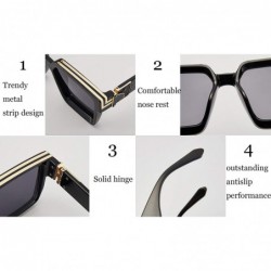 Square Square Sunglasses for Men Women Luxury Oversized Brand Designer UV400 Goggle Shades - CR196YTRIWM $15.03