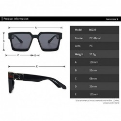 Square Square Sunglasses for Men Women Luxury Oversized Brand Designer UV400 Goggle Shades - CR196YTRIWM $15.03