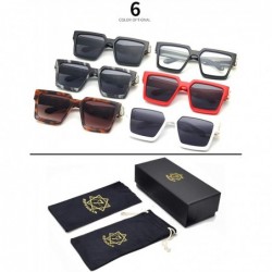 Square Square Sunglasses for Men Women Luxury Oversized Brand Designer UV400 Goggle Shades - CR196YTRIWM $15.03