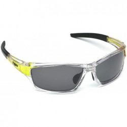 Wrap Polarized Wrap Around Fishing Driving Cycling Golf Sunglasses - Clear - Yellow - CX11OXKM4NB $8.17