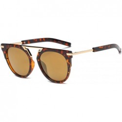 Goggle The perfect blend of edgy and feminine - these double-bridged round Sunglasses - Tortoise - C918WQ6ZNOZ $43.41