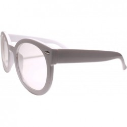 Round XXL Large Oversize Thick Frame Horn Rimmed Round Clear Lens Eye Glasses - White - C1199ER7ZSN $25.92