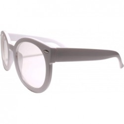 Round XXL Large Oversize Thick Frame Horn Rimmed Round Clear Lens Eye Glasses - White - C1199ER7ZSN $13.13