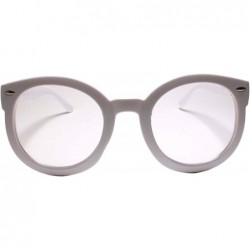 Round XXL Large Oversize Thick Frame Horn Rimmed Round Clear Lens Eye Glasses - White - C1199ER7ZSN $13.13