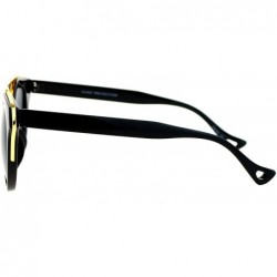 Wayfarer Vintage Futurism Horn Rim Double Bridge Sunglasses - Black Gold - CX12EFCQAJT $13.20