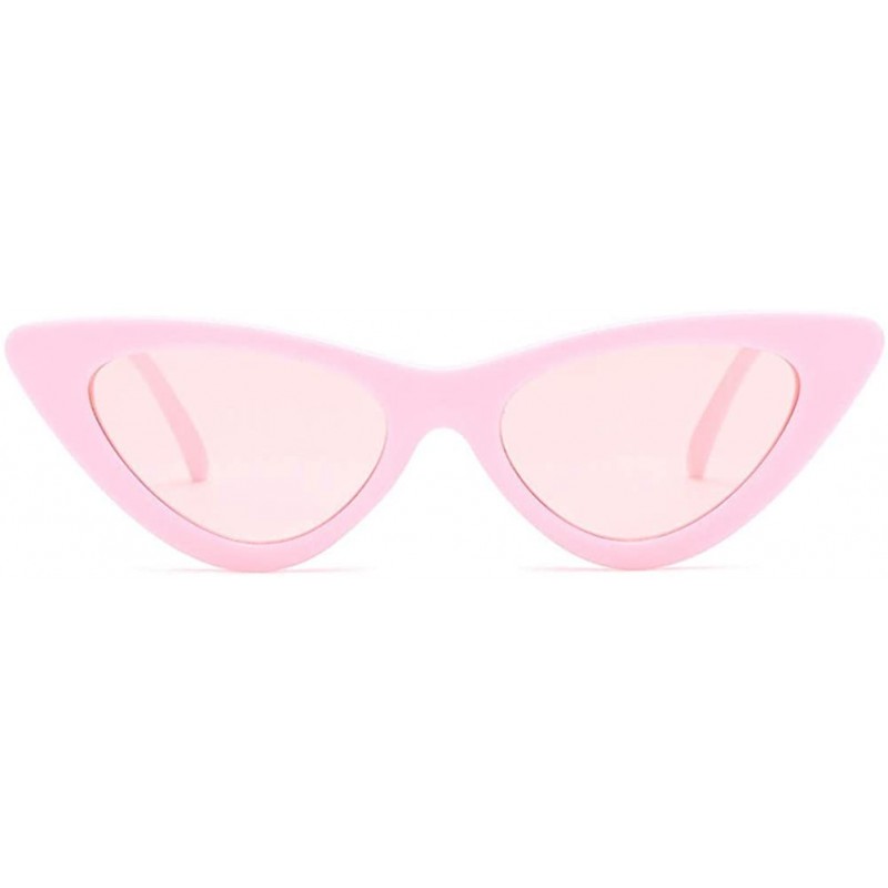 Cat Eye Women Girls Summer UV Protection Cat Eyes Sunglasses Mirrored Flat Lenses Eyeglasses - Pink - C018RKX35UD $10.13