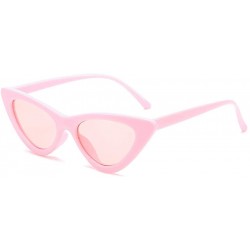 Cat Eye Women Girls Summer UV Protection Cat Eyes Sunglasses Mirrored Flat Lenses Eyeglasses - Pink - C018RKX35UD $10.13