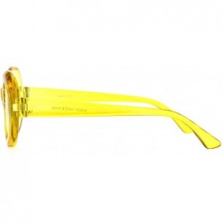Goggle Womens Round Oval Glitter Lens Thick Plastic Mod Retro Sunglasses - Yellow - CJ18H0QXLX3 $8.27