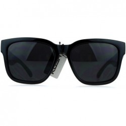 Oversized Mens All Black Gangster Oversize Horn Rim Cholo Sunglasses - Shiny Black 7040 - CK12MWA0246 $9.38