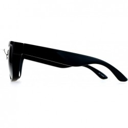 Oversized Mens All Black Gangster Oversize Horn Rim Cholo Sunglasses - Shiny Black 7040 - CK12MWA0246 $9.38