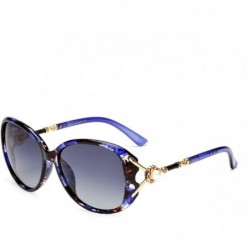 Round Shades Round Polarized Sunglasses for Women fashion tortoise classic cat eye womens sunglasses by W&Y A6 - Blue - CV18G...