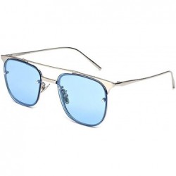 Goggle Colorful color metal sunglasses - Blue Color - CE12JTH0C27 $73.54