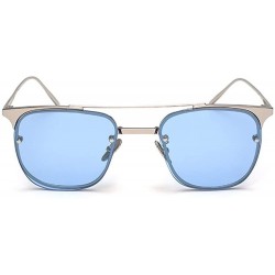 Goggle Colorful color metal sunglasses - Blue Color - CE12JTH0C27 $48.36