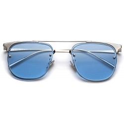 Goggle Colorful color metal sunglasses - Blue Color - CE12JTH0C27 $48.36