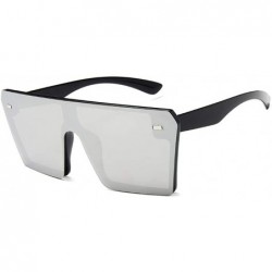Oversized Unisex Polarized Sunglasses Oversized Fashion Shades For Men/Women - Large Black Frame + Silver Lens - C718X7TTD6L ...