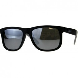 Sport Polarized Kush Mens Rectangular Color Mirror Lens Sport Horn Rim Sunglasses - Black Grey Mirror - CV18DKTEKYL $26.54