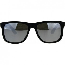 Sport Polarized Kush Mens Rectangular Color Mirror Lens Sport Horn Rim Sunglasses - Black Grey Mirror - CV18DKTEKYL $10.48