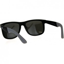 Sport Polarized Kush Mens Rectangular Color Mirror Lens Sport Horn Rim Sunglasses - Black Grey Mirror - CV18DKTEKYL $10.48