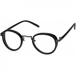 Round Retro Vintage Style Double Rim Round Dad Eyeglasses - Gunmetal Matte Black - CT18R4W8CXU $24.26