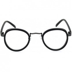 Round Retro Vintage Style Double Rim Round Dad Eyeglasses - Gunmetal Matte Black - CT18R4W8CXU $15.76