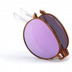 Oval Men Retro Folded Polarized Sunglasses Women Classic Oval Sunglasses S8093 - Purple - C917YGITRIS $14.09