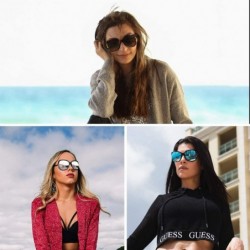 Oversized Oversized Polarized Sunglasses for Women TR90 Fashion Designer Shades - Coffee Frame / Gray Lens - CB196EET6D9 $15.18