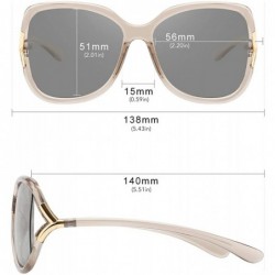 Oversized Oversized Polarized Sunglasses for Women TR90 Fashion Designer Shades - Coffee Frame / Gray Lens - CB196EET6D9 $15.18