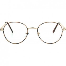 Round Classic 90s Metal Rim Round Clear Lens Eye Glasses Frame - Gold Tortoise - CQ1852QCA78 $18.67